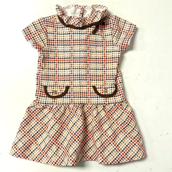 Janie & Jack Plaid Dropwaist Jacquard Dress Equestrian